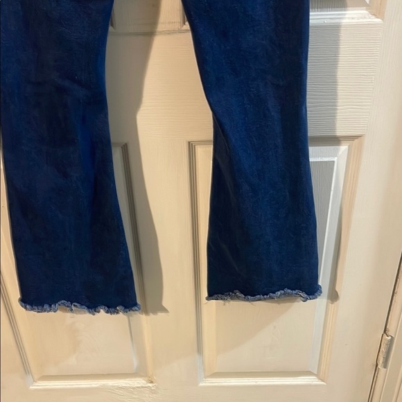 Chic Distressed Flare Jeans in Deep Blue - Picture 8 of 11